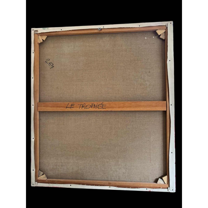 Simone TOUSSAINT « Le trophée » 80x70 cm painting oil on canvas