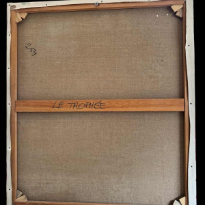 Simone TOUSSAINT « Le trophée » 80x70 cm peinture huile sur toile