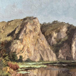 Henri BODART ‘Château on the banks of a river - the Meuse ?’ painting oil on canvas