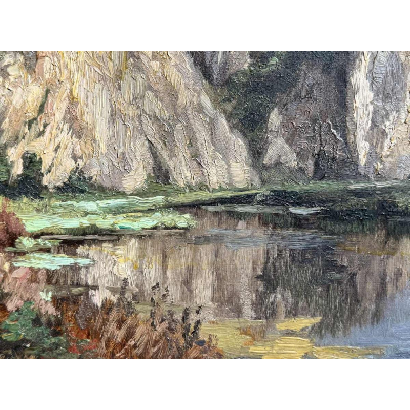 Henri BODART ‘Château on the banks of a river - the Meuse ?’ painting oil on canvas