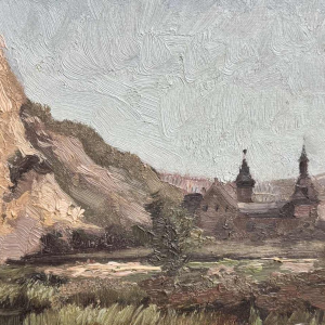 Henri BODART ‘Château on the banks of a river - the Meuse ?’ painting oil on canvas