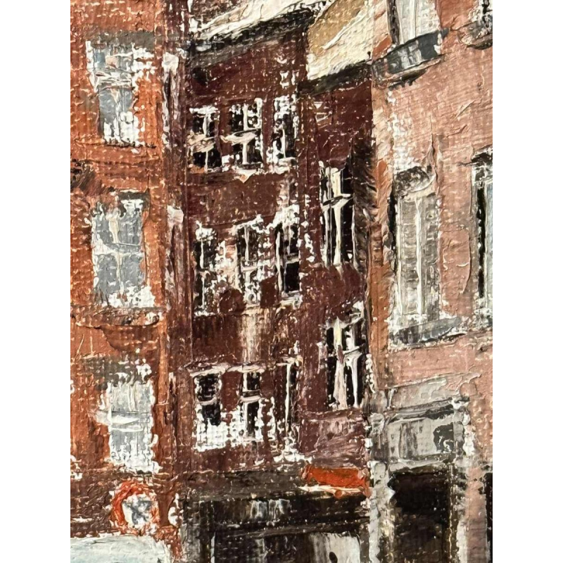 Alphonse CREPIN: « Namur - Place Maurice Servais sous la neige » around 1970