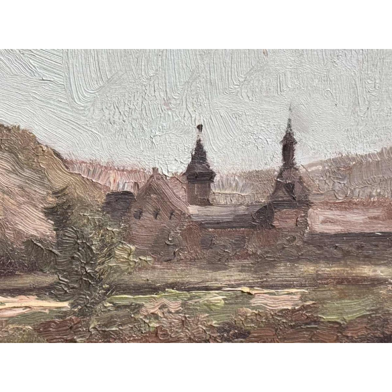 Henri BODART ‘Château on the banks of a river - the Meuse ?’ painting oil on canvas