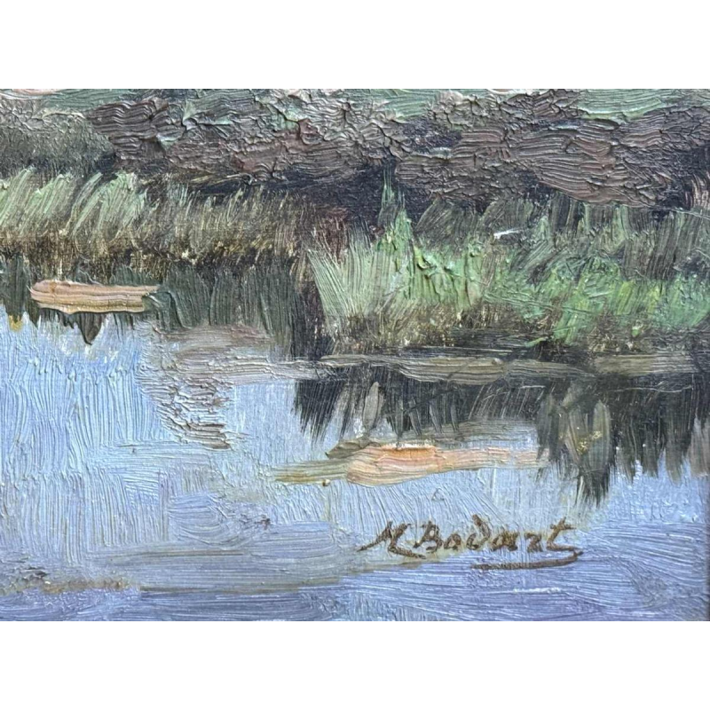 Henri BODART ‘Château on the banks of a river - the Meuse ?’ painting oil on canvas