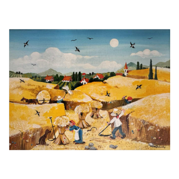 Marie-Louise BATARDY « De oogst » schilderij olie op doek