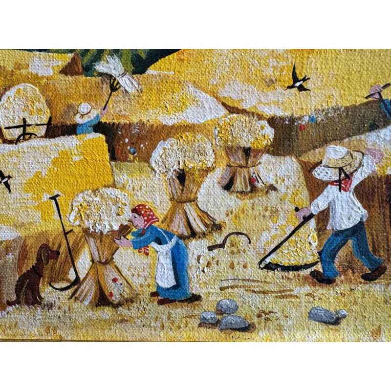 Marie-Louise BATARDY « La moisson » peinture huile sur toile