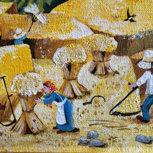 Marie-Louise BATARDY « De oogst » schilderij olie op doek