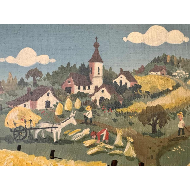 Marie-Louise BATARDY « The hay  » painting oil on canvas