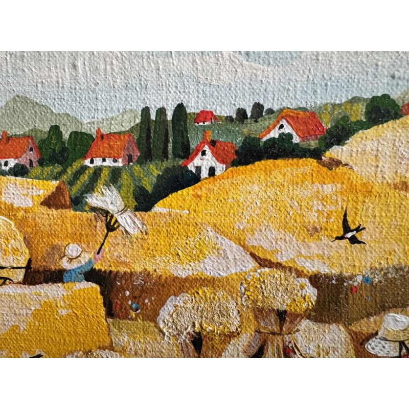 Marie-Louise BATARDY « De oogst » schilderij olie op doek