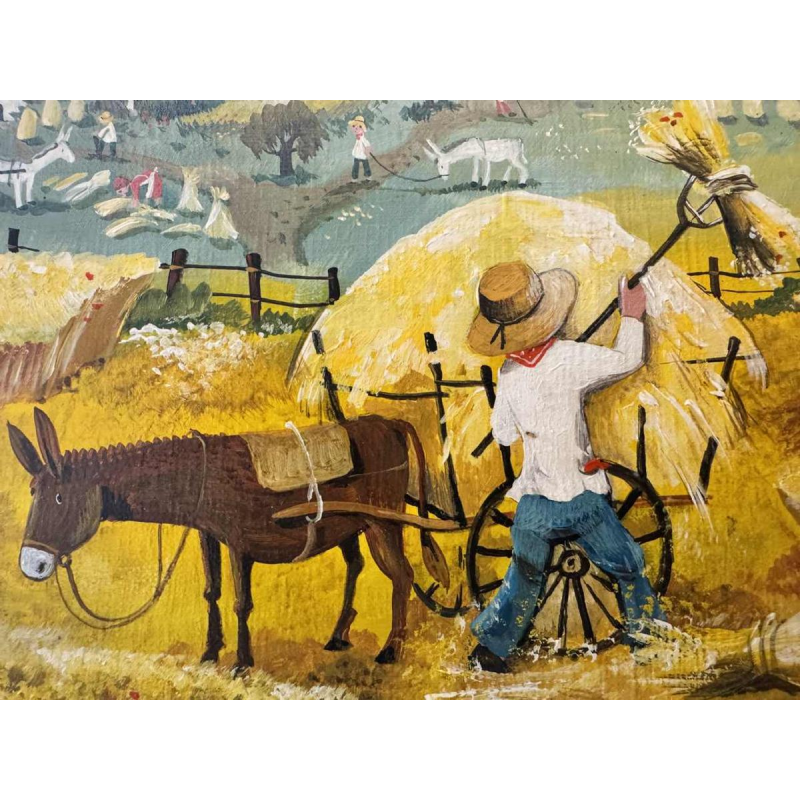 Marie-Louise BATARDY « La fenaison » peinture huile sur toile