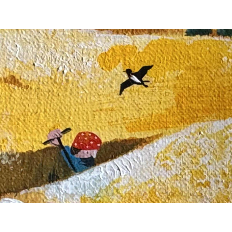 Marie-Louise BATARDY « The harvest » painting oil on canvas