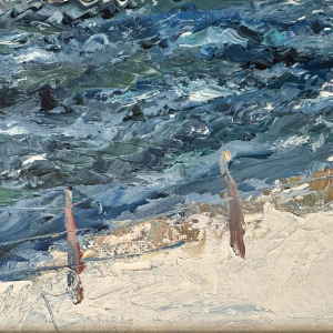 René ZIMMER « La Semois (rivière en Gaume) en hiver (neige)» peinture huile sur toile