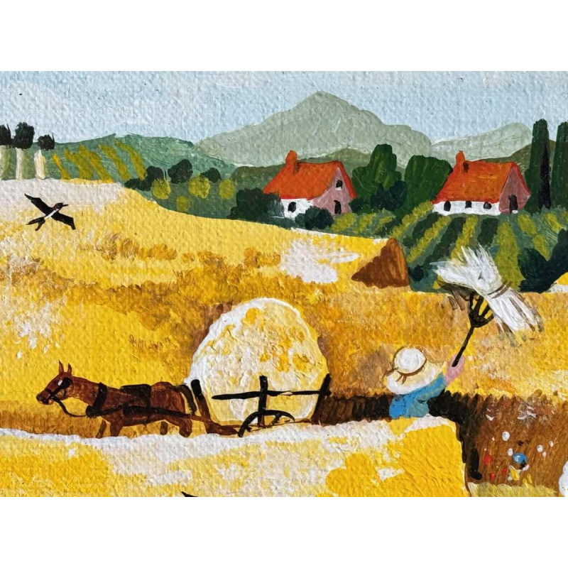 Marie-Louise BATARDY « The harvest » painting oil on canvas