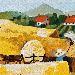 Marie-Louise BATARDY « La moisson » peinture huile sur toile