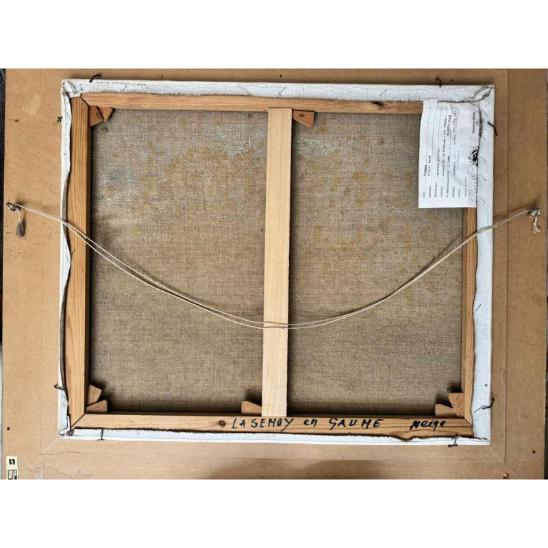 René ZIMMER "De Semois (rivier in Gaume) in de winter (sneeuw)" schilderij olieverf op doek