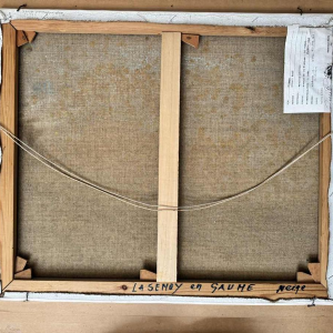 René ZIMMER "The Semois (river in Gaume) in winter (snow)" painting oil on canvas