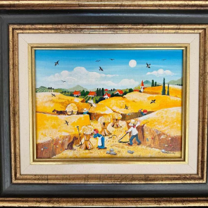 Marie-Louise BATARDY « La moisson » peinture huile sur toile