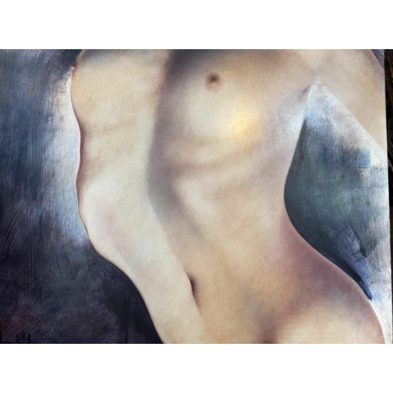 Nicolas BINSFELD " De schone slaapster naakt " acrylschilderij op doek