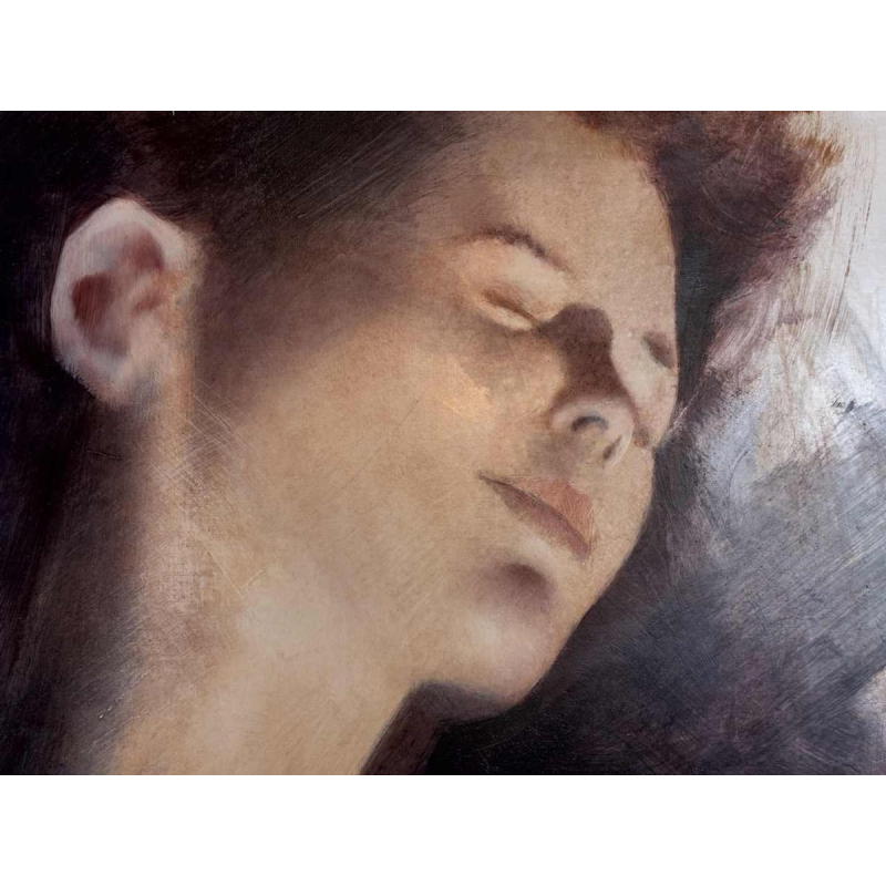 Nicolas BINSFELD "The sleeping beauty naked" painting acrylic on canvas