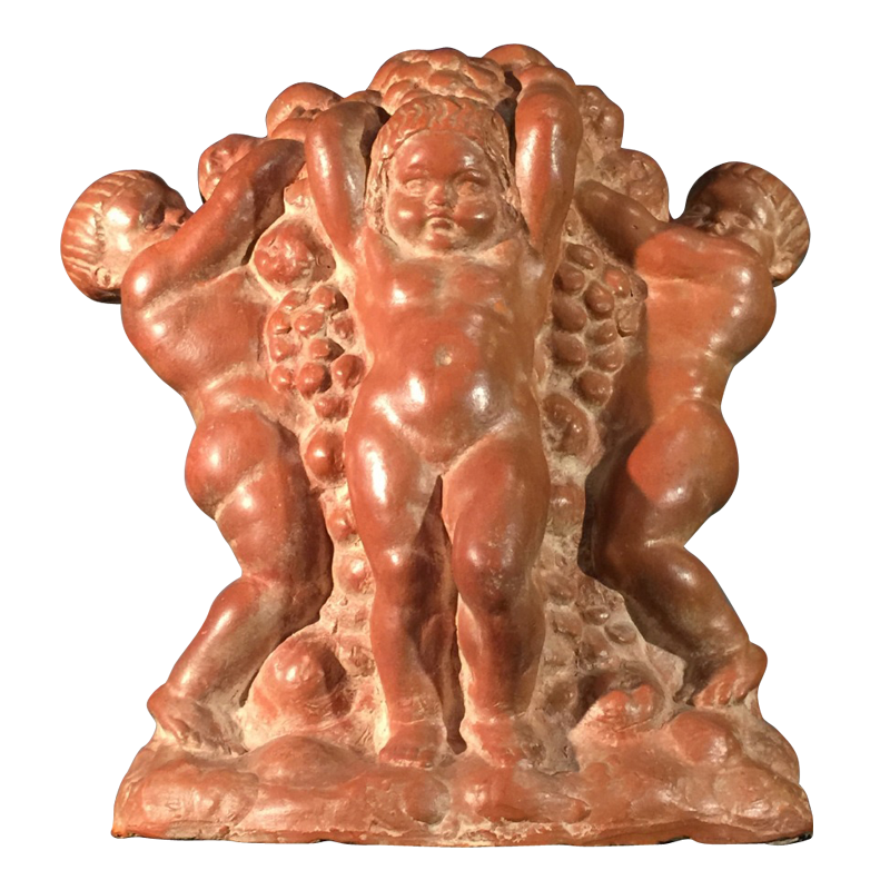 Joseph Witterwulghe " Abondance & Putti ", sculpture Art Deco terre cuite, 1925