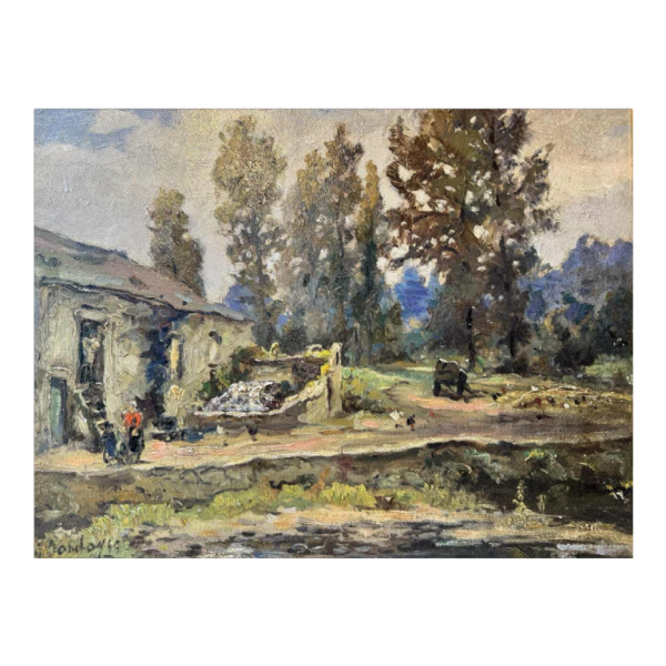 Albert DANDOY « Vieux moulin à Goyet 1945» peinture huile sur toile