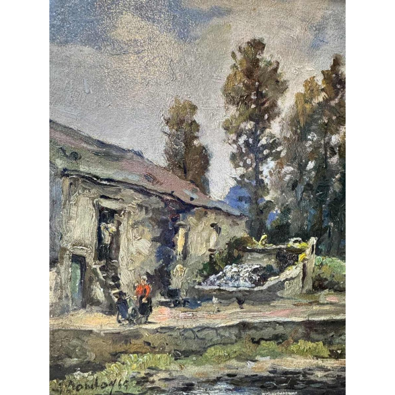 Albert DANDOY « Oude molen in Goyet 1945 » schilderij olie op doek