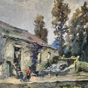 Albert DANDOY «  Old mill in Goyet 1945 » painting oil on canvas