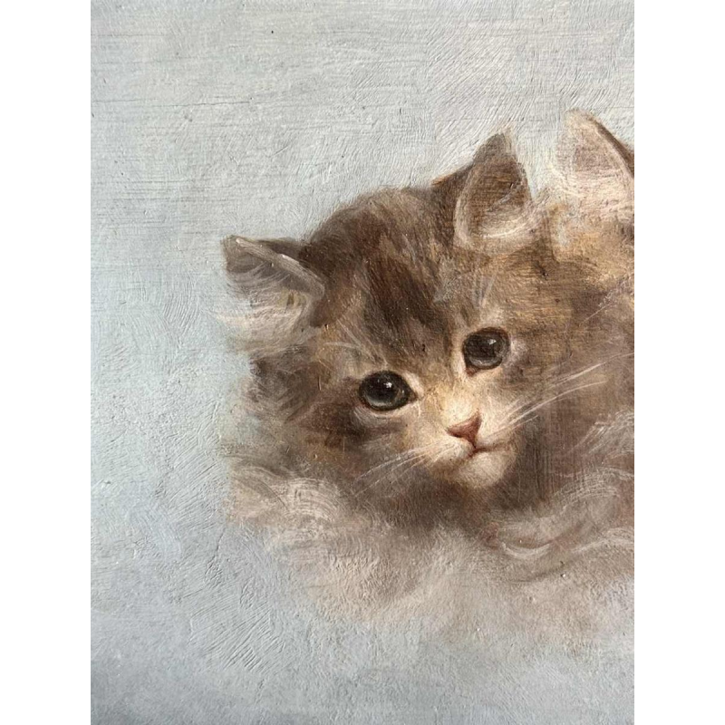 Émile Valentin CARDINAL: "De 3 katjes" olieverfschilderij op hout