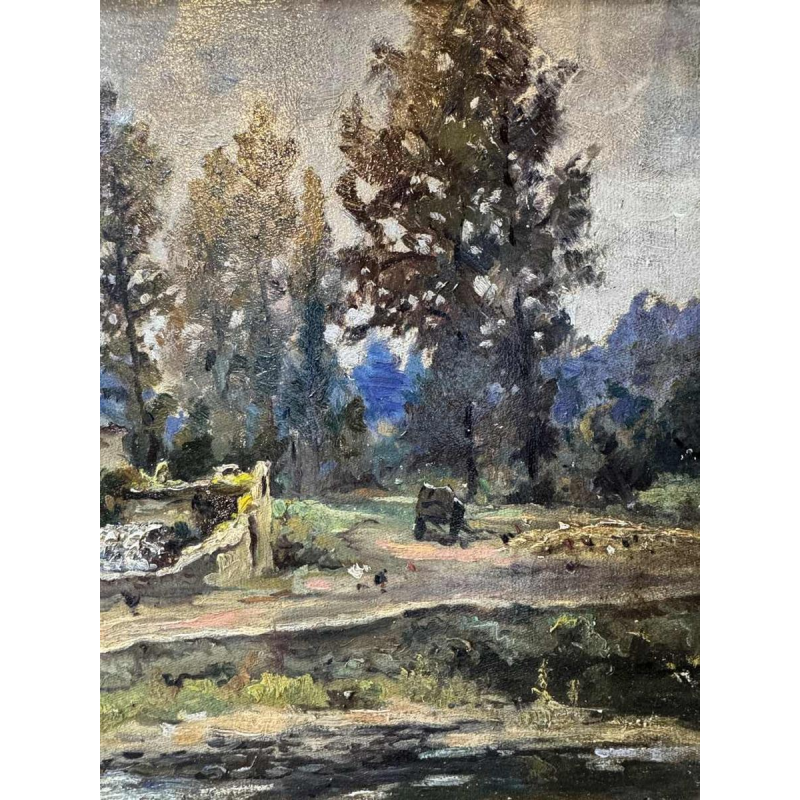 Albert DANDOY « Oude molen in Goyet 1945 » schilderij olie op doek