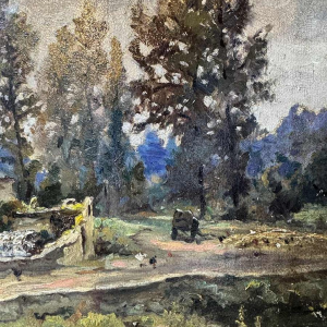 Albert DANDOY «  Old mill in Goyet 1945 » painting oil on canvas