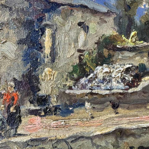 Albert DANDOY « Oude molen in Goyet 1945 » schilderij olie op doek