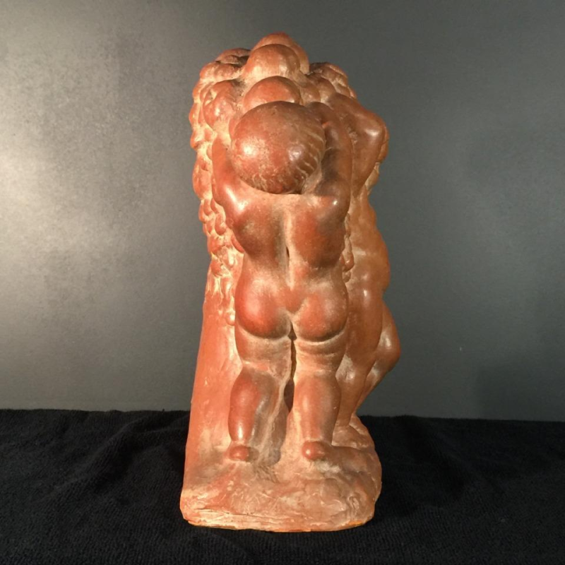 Joseph Witterwulghe "Abundance & Putti", Art Deco terracotta sculpture, 1925