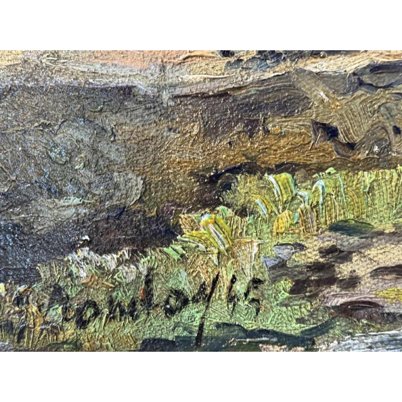 Albert DANDOY « Vieux moulin à Goyet 1945» peinture huile sur toile