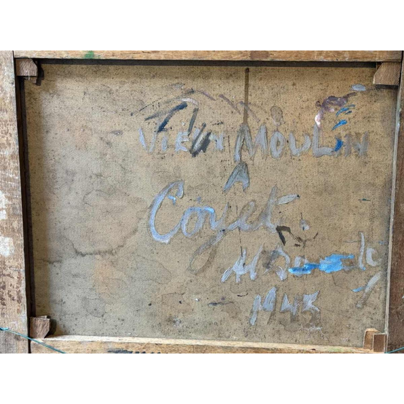 Albert DANDOY « Oude molen in Goyet 1945 » schilderij olie op doek