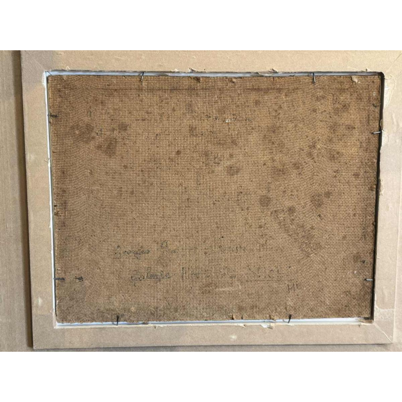 Georges BAFFERT "Mediterranean landscape 1955- Castel of Mandelieu la Napoule » oil on panel