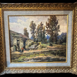Albert DANDOY «  Old mill in Goyet 1945 » painting oil on canvas