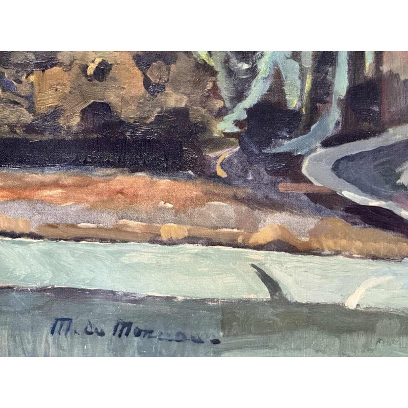 Mathilde du Monceau de Bergendael "Bouquet in a Chinese porcelain vase", oil on canvas