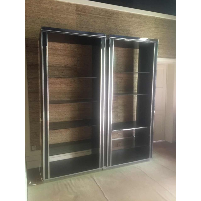 Willy Rizzo voor Mario Sabot, grote boekenplank plank backlit, 1970