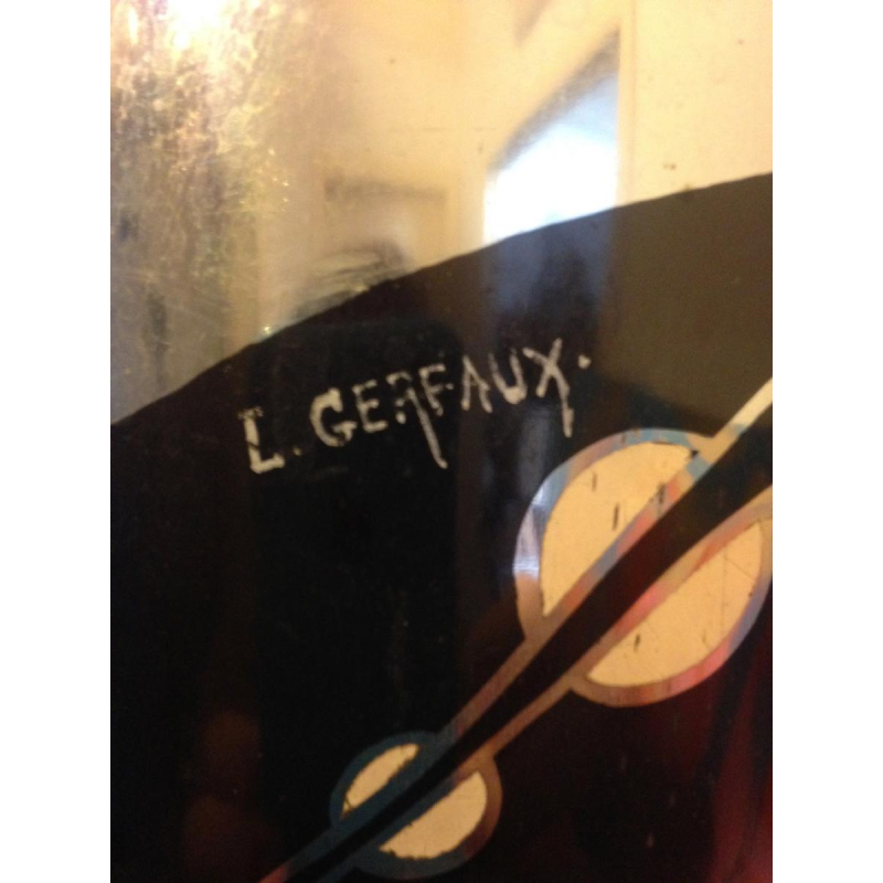 Lucien Gerfaux, vase Art Déco en dinanderie, décor animalier au héron 1930