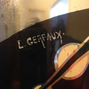 Lucien Gerfaux, Art Deco vase in copperware, animal décor with heron 1930