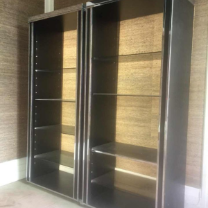 Willy Rizzo pour Mario Sabot, grande étagère bibliothèque rétroéclairée, 1970