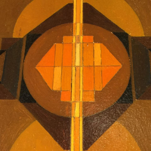 Jean Boquet "Abstraction géométrique", tableau, huile sur panneau, circa 1945/50