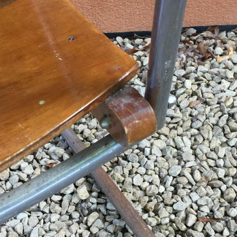 Modernist armchair in the style of Marcel Breuer, plywood, screwed steel tubes, 1930