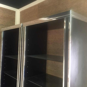 Willy Rizzo for Mario Sabot, large backlit bookshelf shelf, 1970