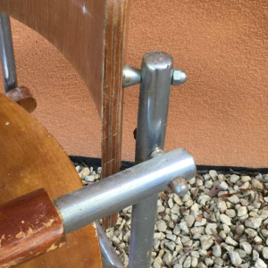 Fauteuil moderniste style Marcel Breuer, contre-plaqué, tubes acier vissés, 1930