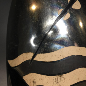 Lucien Gerfaux, vase Art Déco en dinanderie, décor animalier au héron 1930