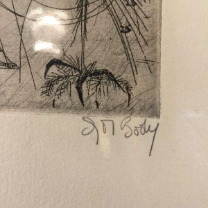 Anne Body " La Mouche Louche ", gravure 3/10, circa 1965