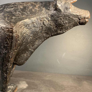 MARIO PERUGGINI, Sculpture animalière Brutaliste Taureau Céramique Grès, 1960s