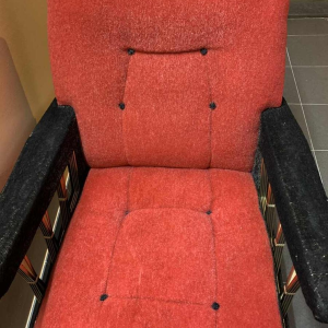 Paire de Fauteuils Clubs italiens Vintage, (usures accotoirs velour) , 1950s