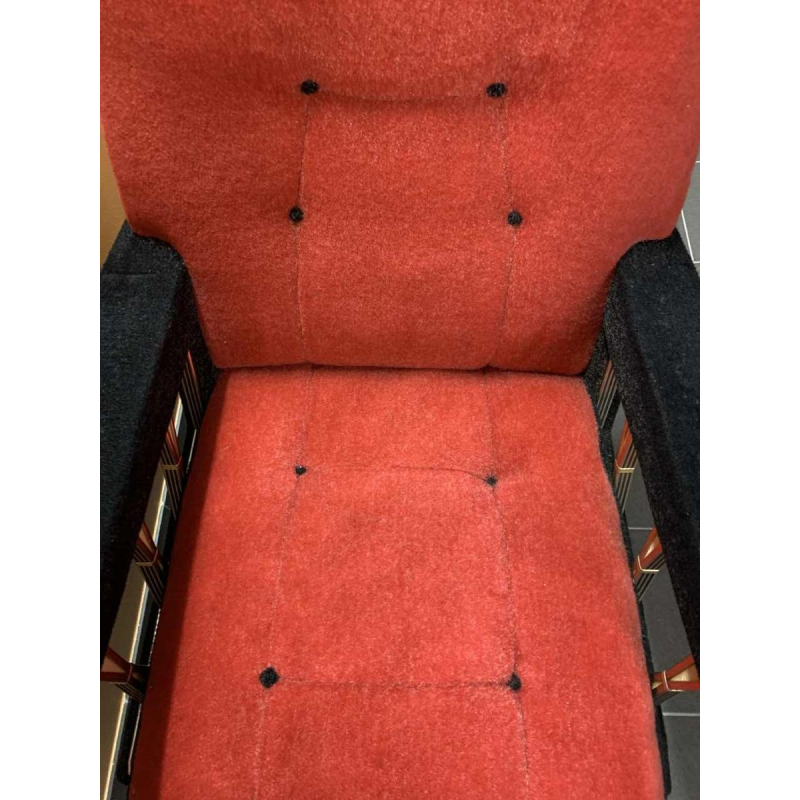 Paar Vintage Italiaanse Club Fauteuils, (slijtage velours armleuningen), 1950s